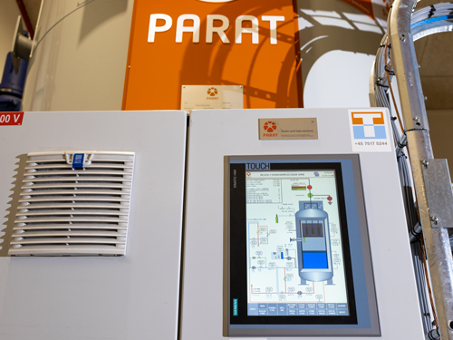 Parat electric boiler control panel installed at bredebro varmeværk