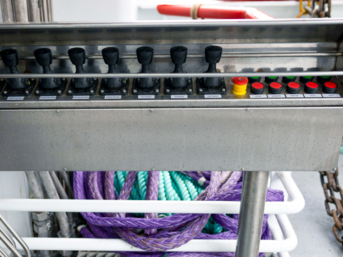 Hydraulic control station on fishing vessel from Vestværftet