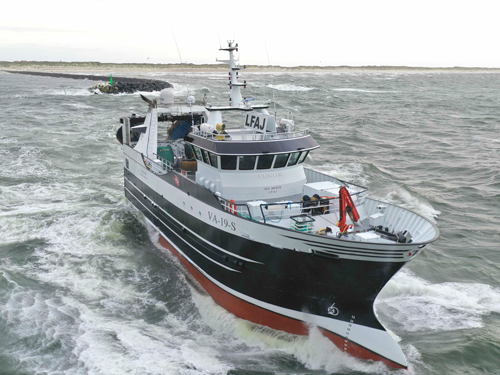 Tenor a newbuilding from Vestværftet sailing out of hvide sande harbour