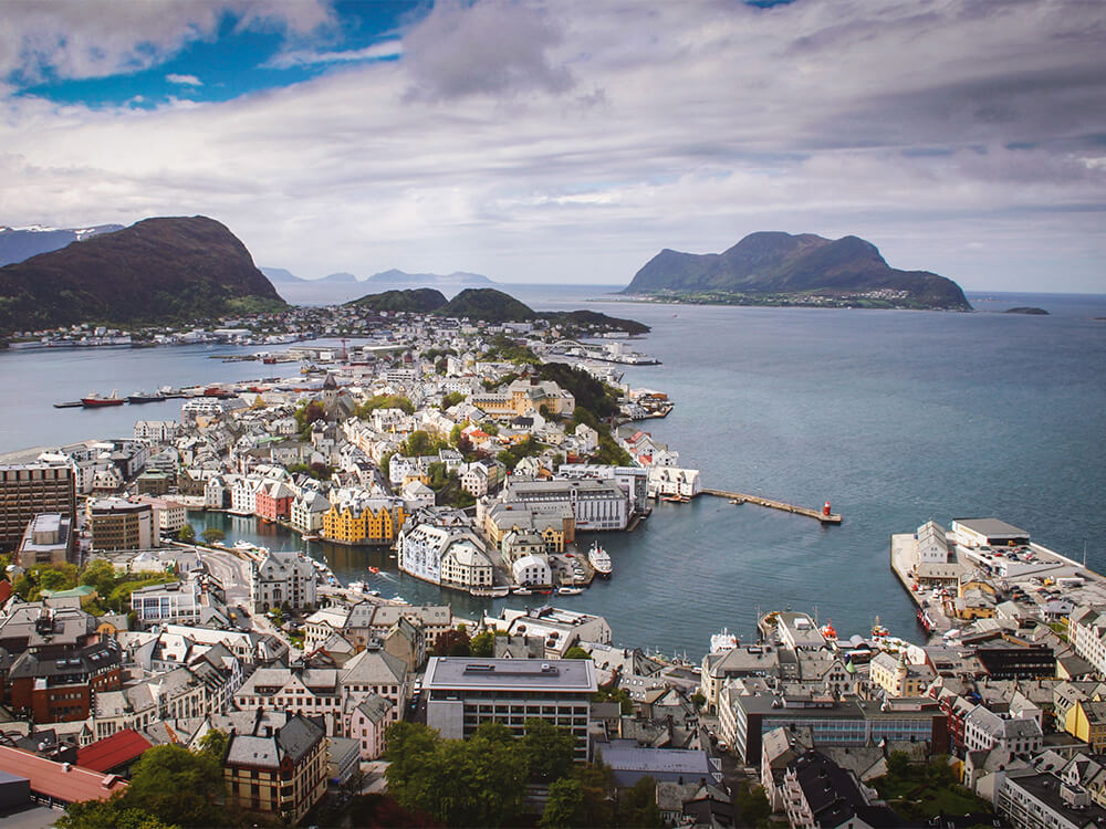 Den norske by Ålesund, hvor Sølvtrans har hovedkvarter