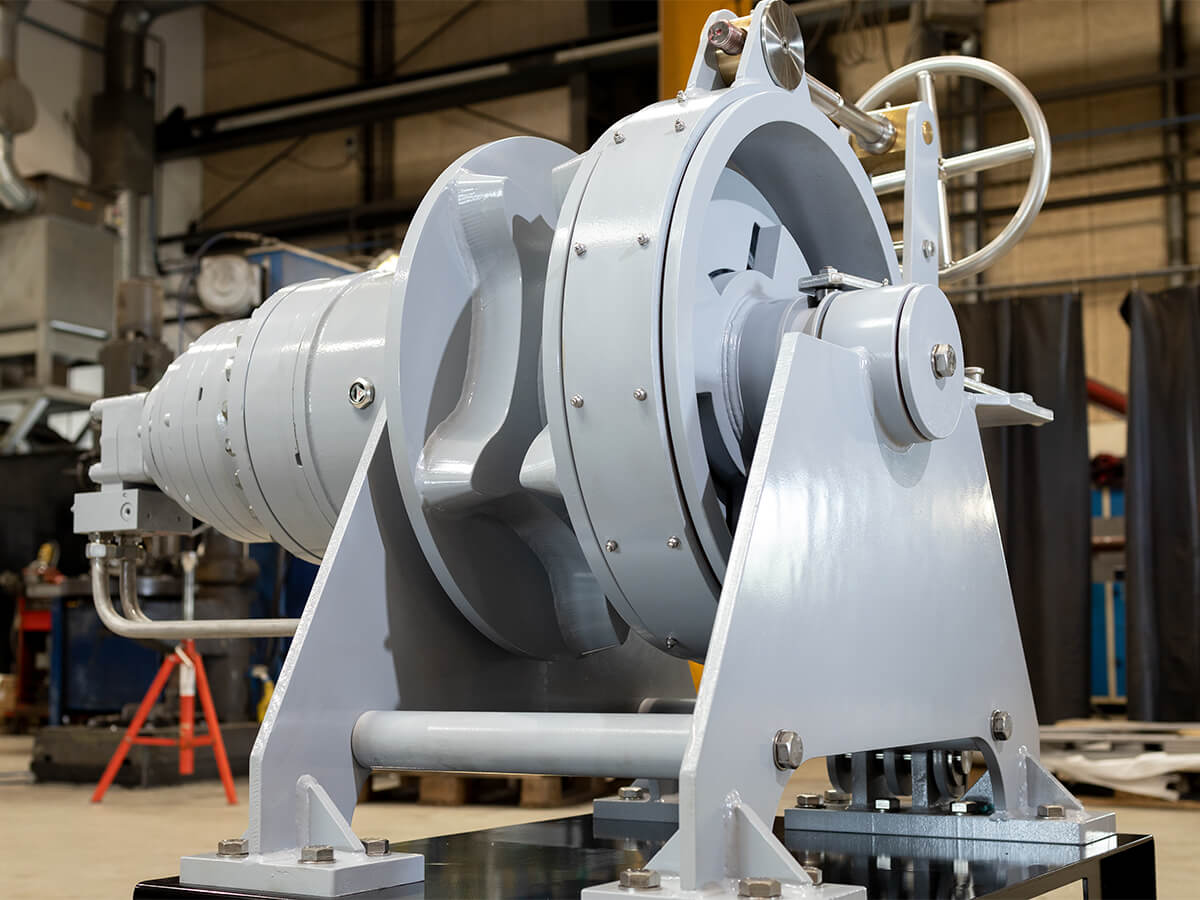 AS SCAN windlass ready for installation at Aas Mek Verksted new building