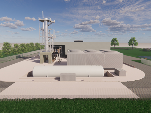 3D illustration of the power to ammonia plant to be built in Ramme vel Lemvig