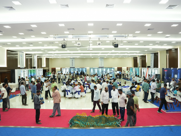 Large attendance at the Modern Fishing Equipment Seminar & Exhibition 2025 in Bangladesh, with active networking and exhibitor booths.