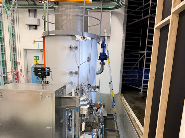 Detail view of Parat compact boiler with all main components assembled