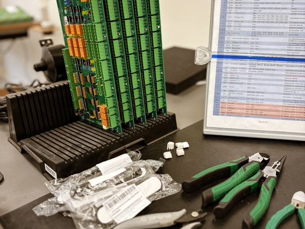 PCB assembly for Turner Gear control box with terminal modules for control in wind applications